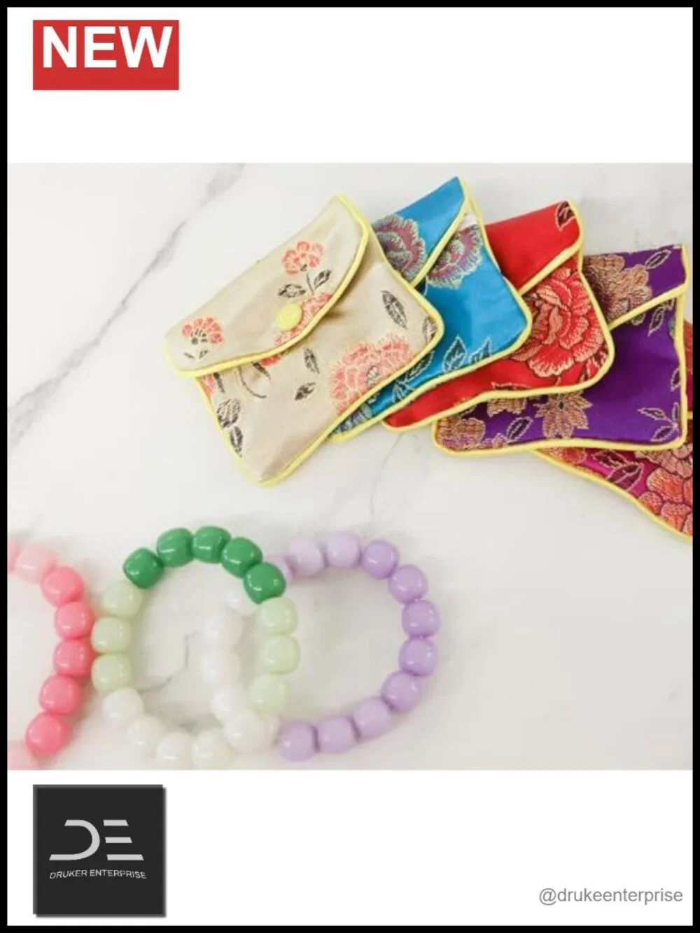 Travel Jewelry Case Silk Purse Pouch for Women Girl Gifts 15 Pcs